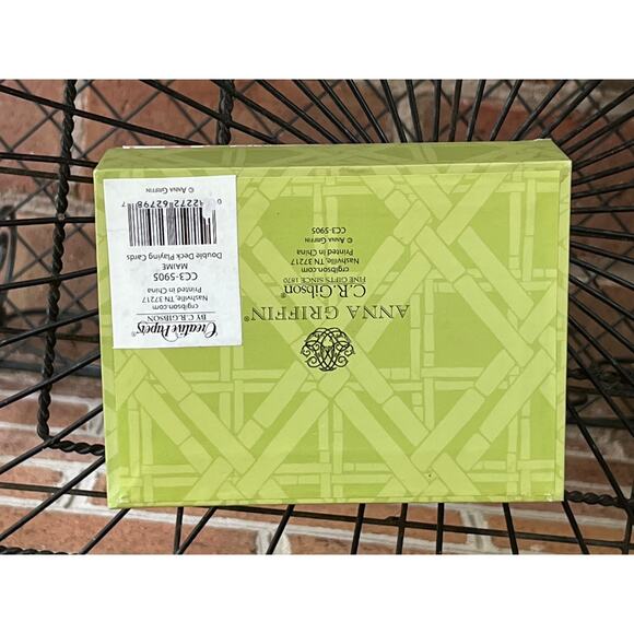 Anna Griffin Playing Cards Double Deck Pink & Green Floral Flowers - Picture 3 of 4